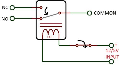 triggering schematic of a SPDT relay000