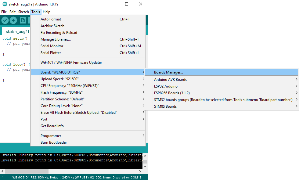 how to use esp8266 esp32 with arduino ide 11