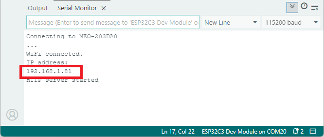 ESP32 C3 Super Mini Web Server Get IP Address Serial Monitor