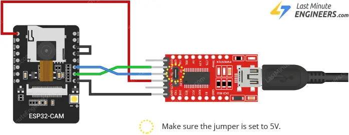 10 ESP32 CAM FTDI Adapter Connections