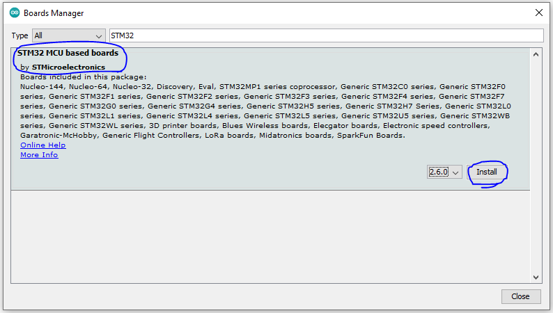 3 STM32 Arduino Package Install Board Manager