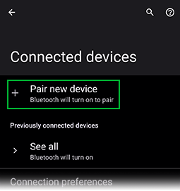 Pair a New Bluetooth Device