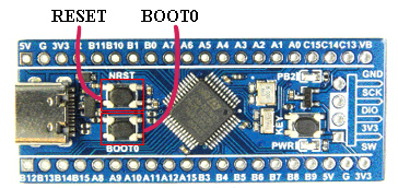چگونه برد STM32F401/F411 Black Pill را با Arduino IDE برنامهریزی کنیم؟ 15 bluepill button
