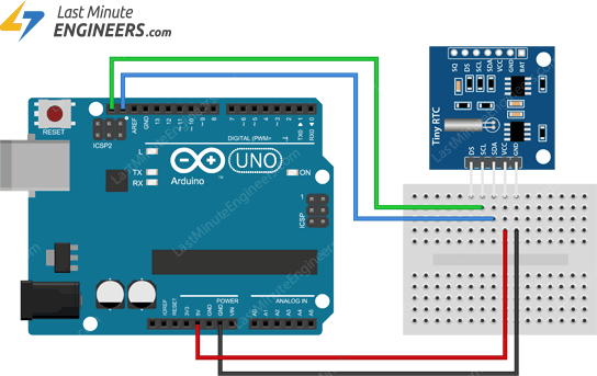 آموزش راهاندازی DS1307 با آردوینو 11 Wiring DS1307 RTC module with Arduino