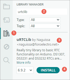 آموزش راهاندازی DS1307 با آردوینو 12 uRTCLib Library Installation